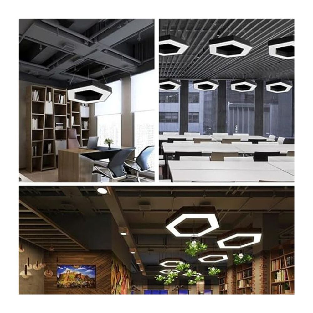 Lampara Colgante Led De Techo Hexagonal Ajustable Creativa image number 4.0