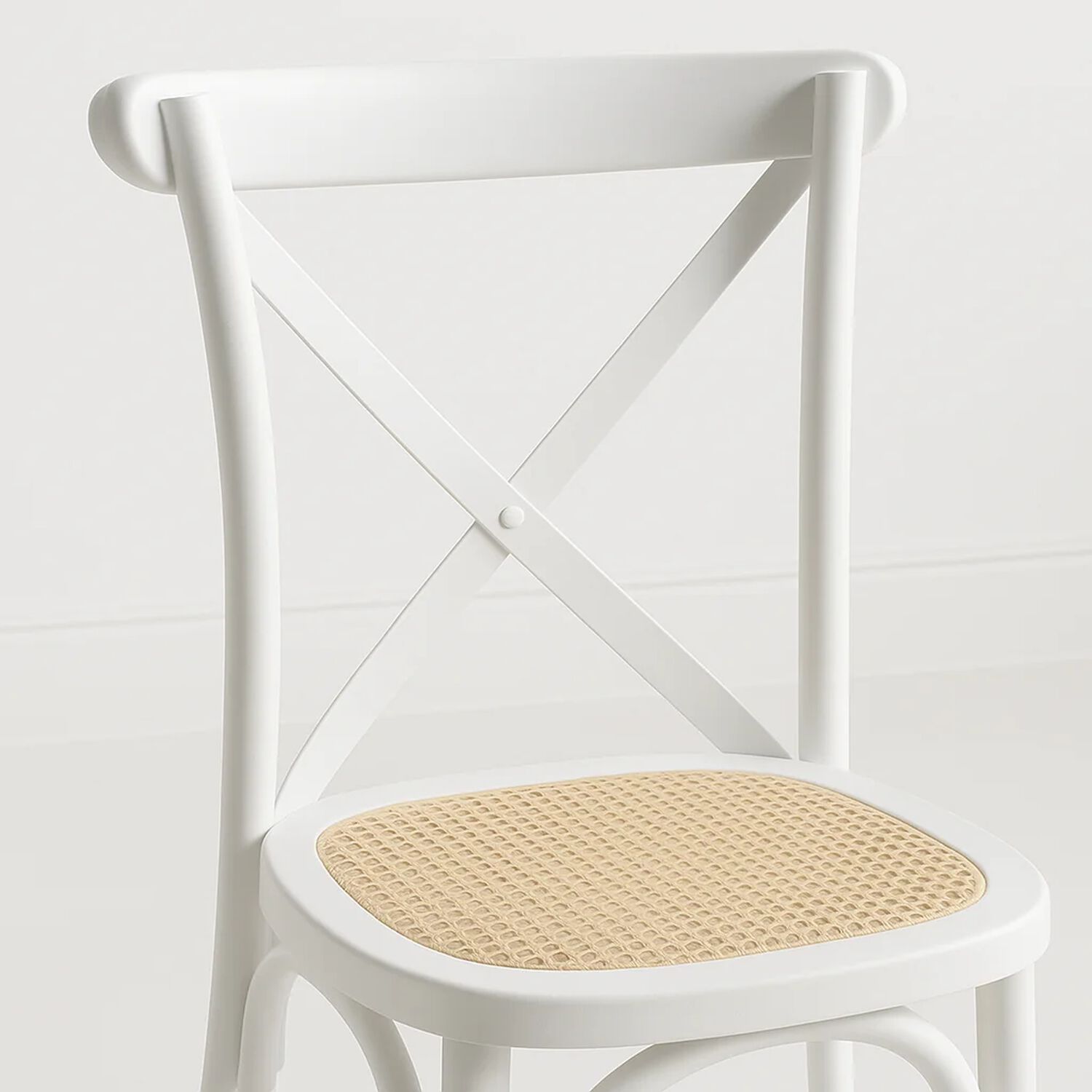 Pack De 4 Sillas Crossback Madera Rattan - Blancas image number 5.0