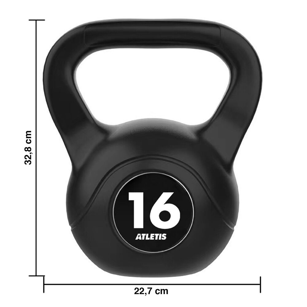 Kettlebell Mancuerna Pesa Rusa Cemento 16 Kg Negro image number 2.0
