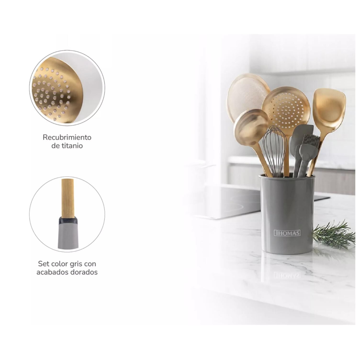 Set Utensilios De Cocina 8pcs Acero Inox Th-mut08d Thomas image number 2.0