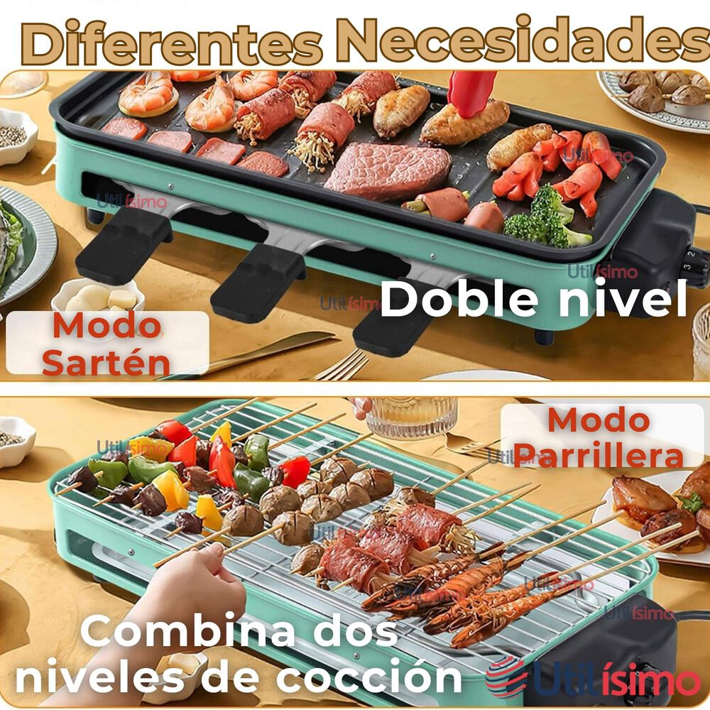 Asador Parrillera Eléctrico Doble Nivel 1500w Churrasquera Portátil image number 3.0
