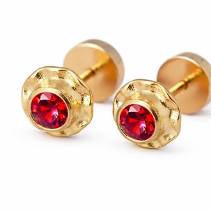 Aros Abridores Chat&oacute;n Circ&oacute;n 5mm N2 Oro 14k A Presi&oacute;n Beb&eacute; Ni&ntilde;a Primeros Aros