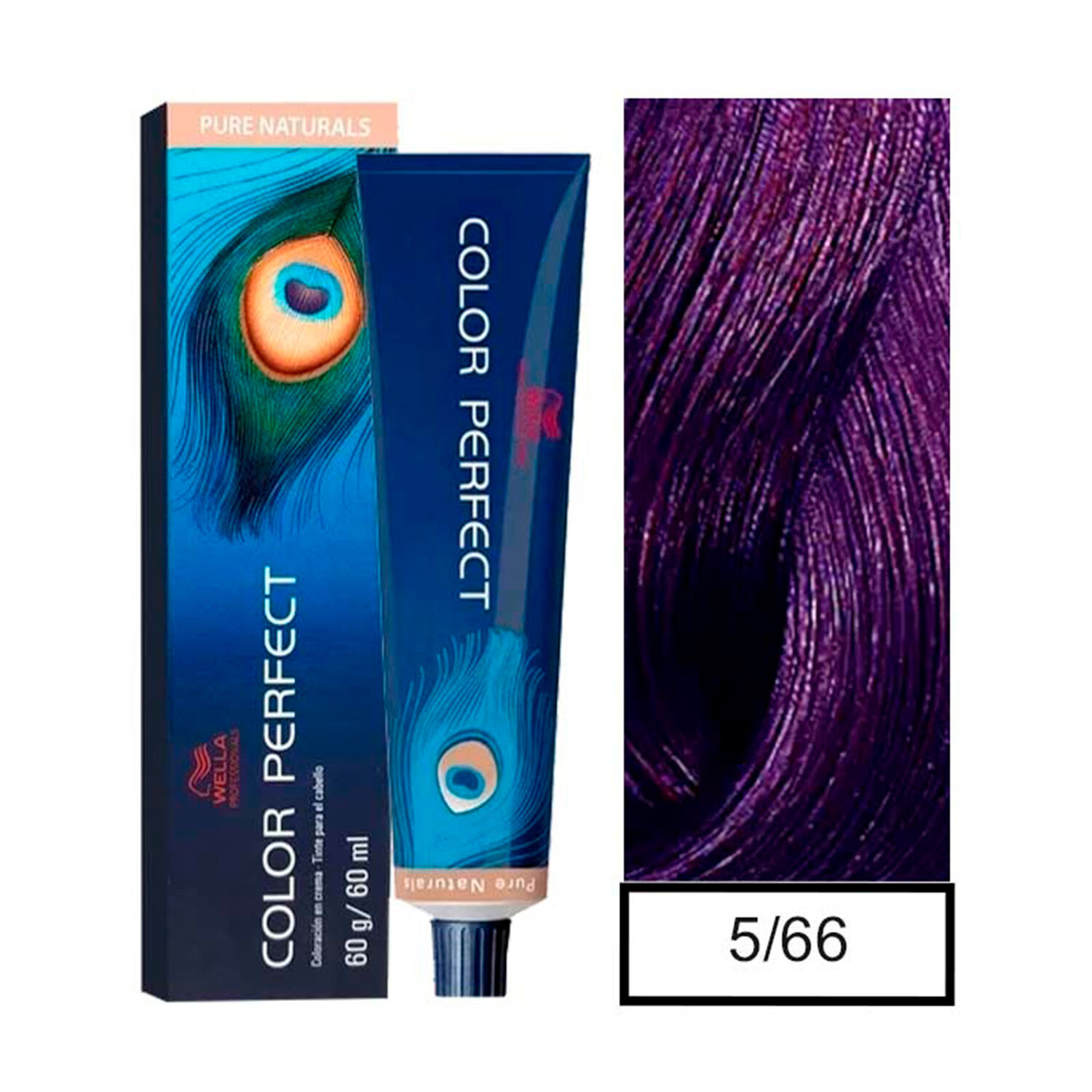 Wella - Tintura Permanente Color Perfect 5/66 Casta&ntilde;o Claro Violeta Intenso 60gr + Oxidante 20vol 60ml image number 0.0