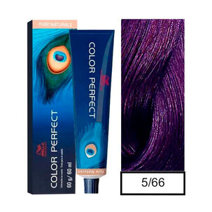 Wella - Tintura Permanente Color Perfect 5/66 Castaño Claro Violeta Intenso 60gr + Oxidante 20vol 60ml