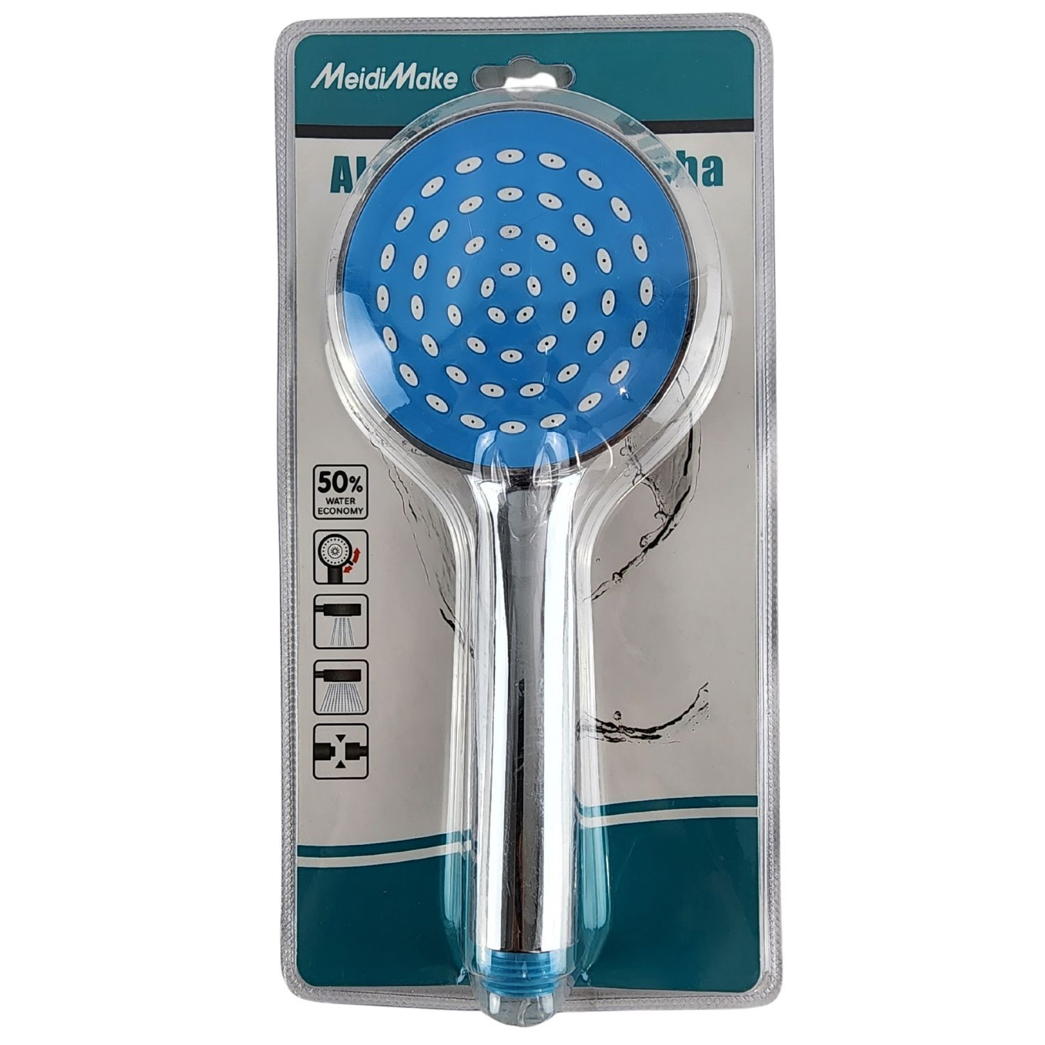 Mango Cabezal De Ducha Redondo Flujo Fijo Ergon&oacute;mico Azul image number 6.0