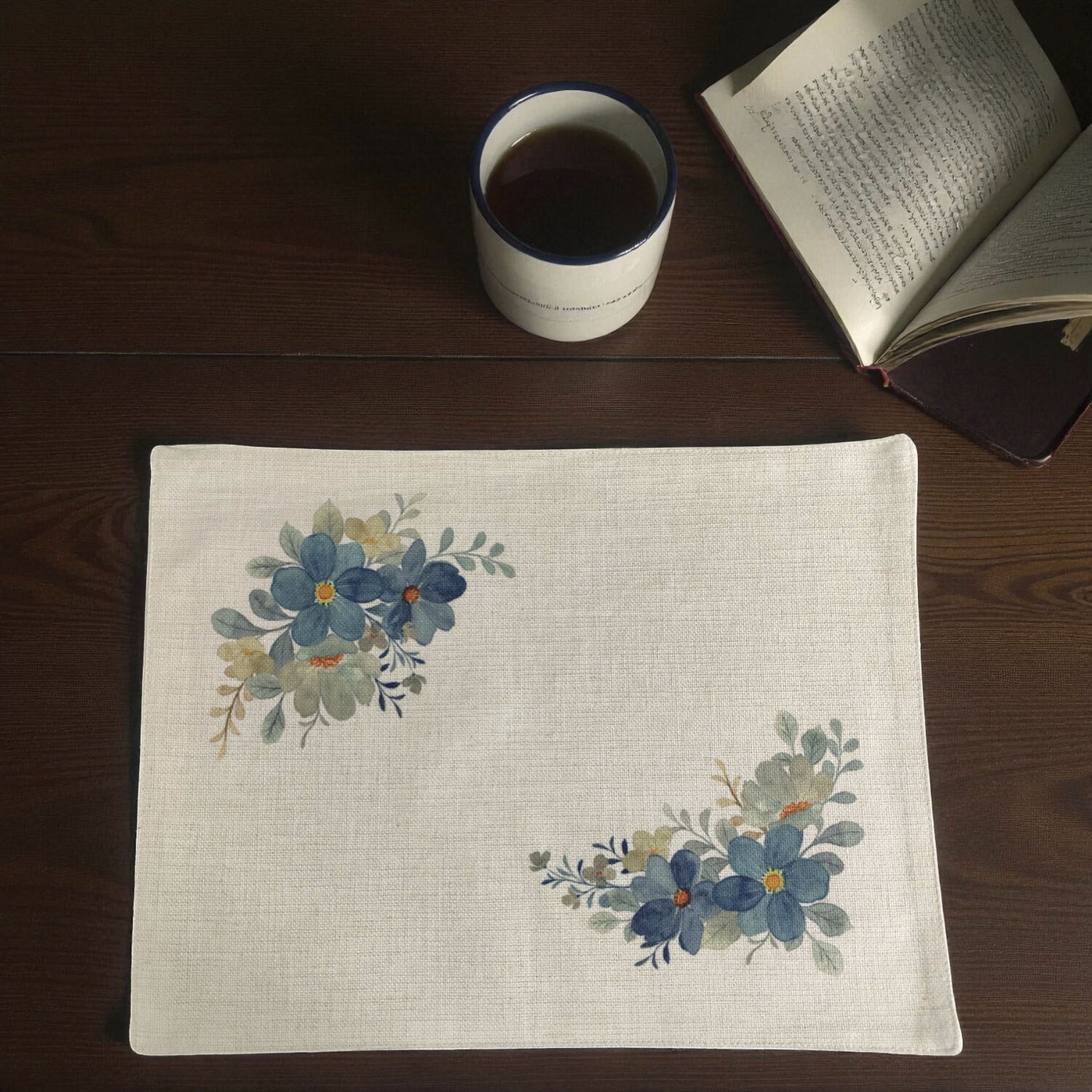 Set 6 Individuales De Lino 35x45 Repelente A Liquido-antimancha Md14 image number 0.0