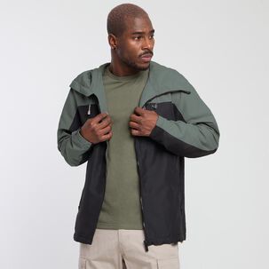 Chaqueta Deportiva Bloque Color Cuello Alto Con Capucha Hombre Wetland