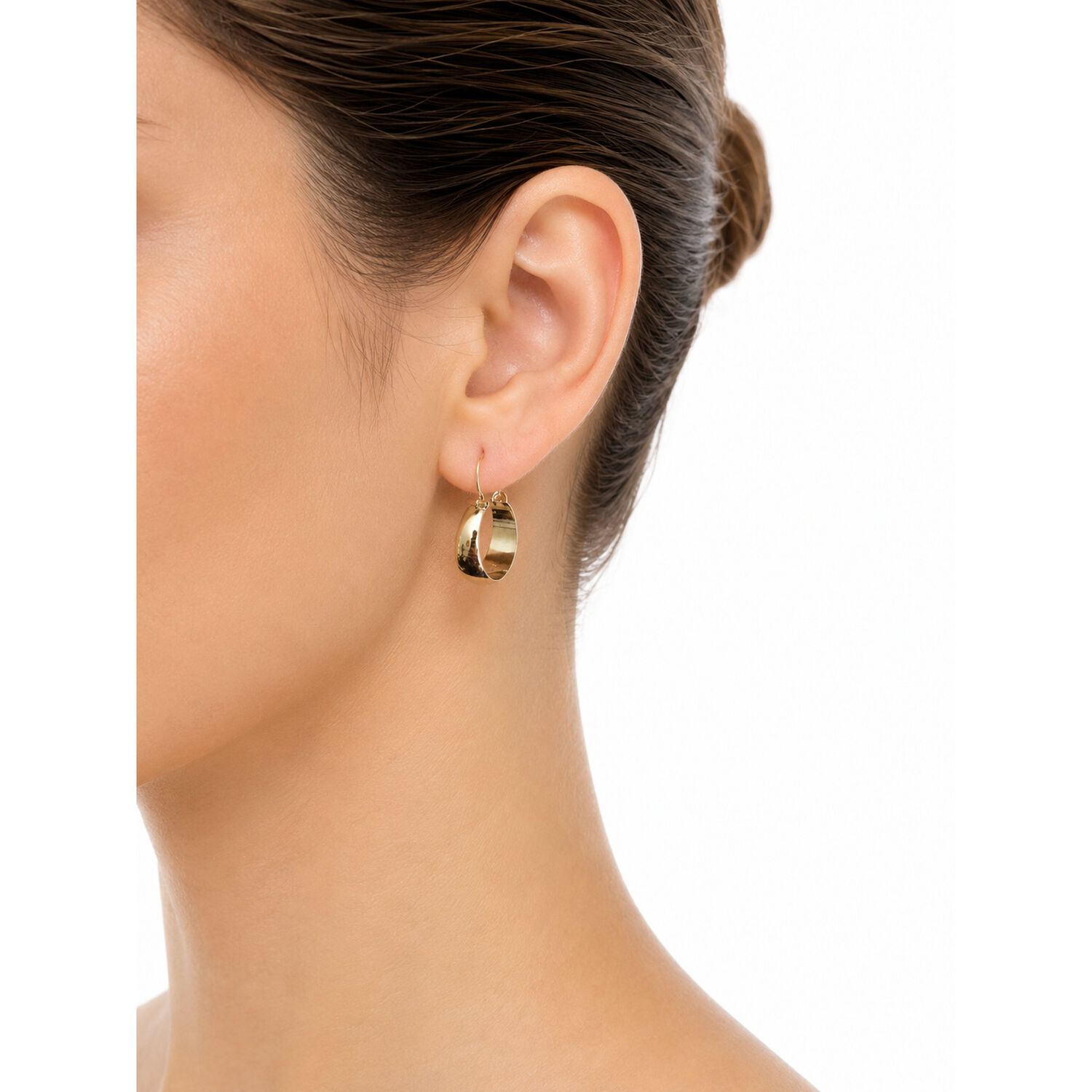 Aros Argolla Bote 2,3cm Largo N3 Oro 18k 2.40gr Mujer Regalo Dorado image number 2.0