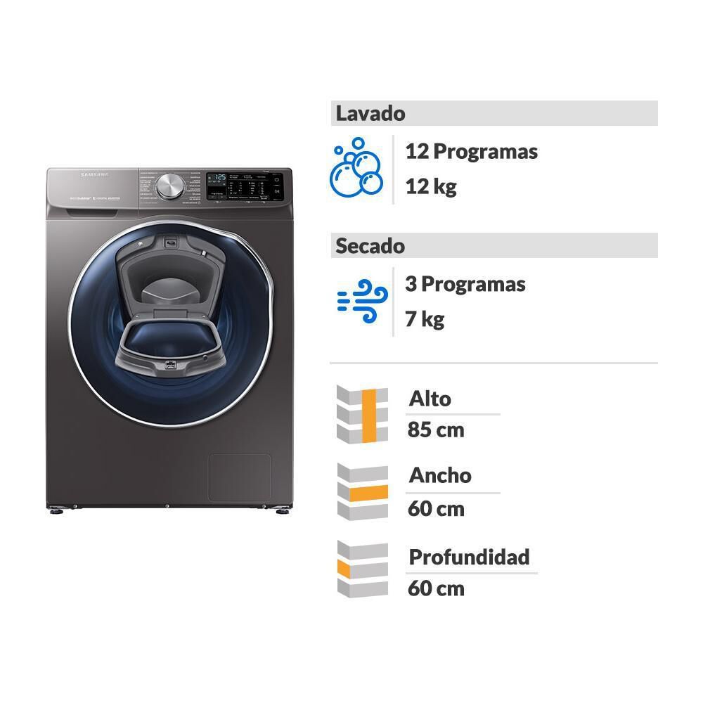 Lavadora-Secadora Samsung / WD12N64FR2X / 12 Kg / 7 Kg image number 1.0