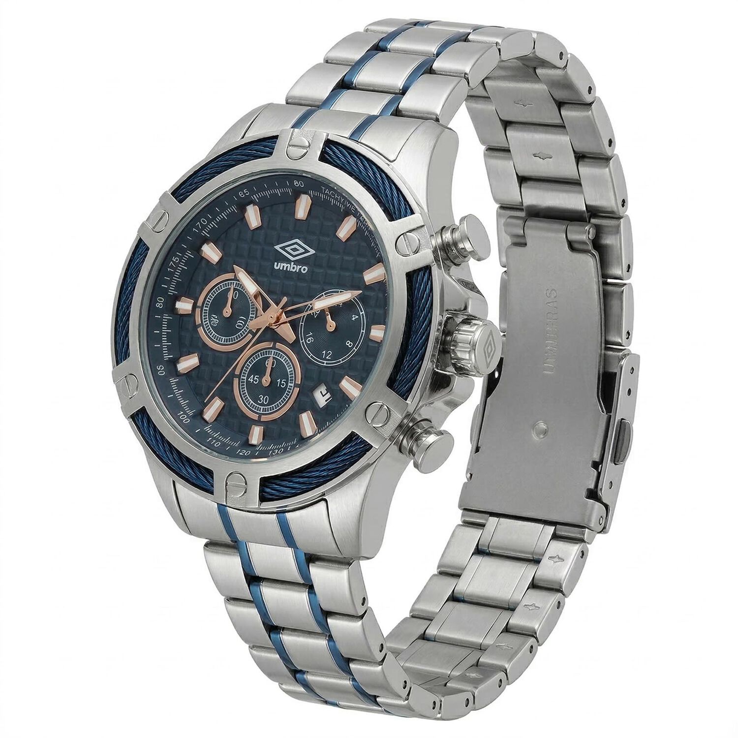 Reloj An&aacute;logo Hombre Umbro Plus Plateado/azul Umbp-1500-127 image number 2.0