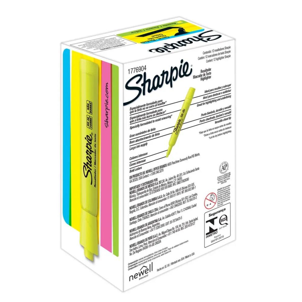 Destacador Sharpie Tank Amarillo 25025b Fluor Biselado image number 3.0