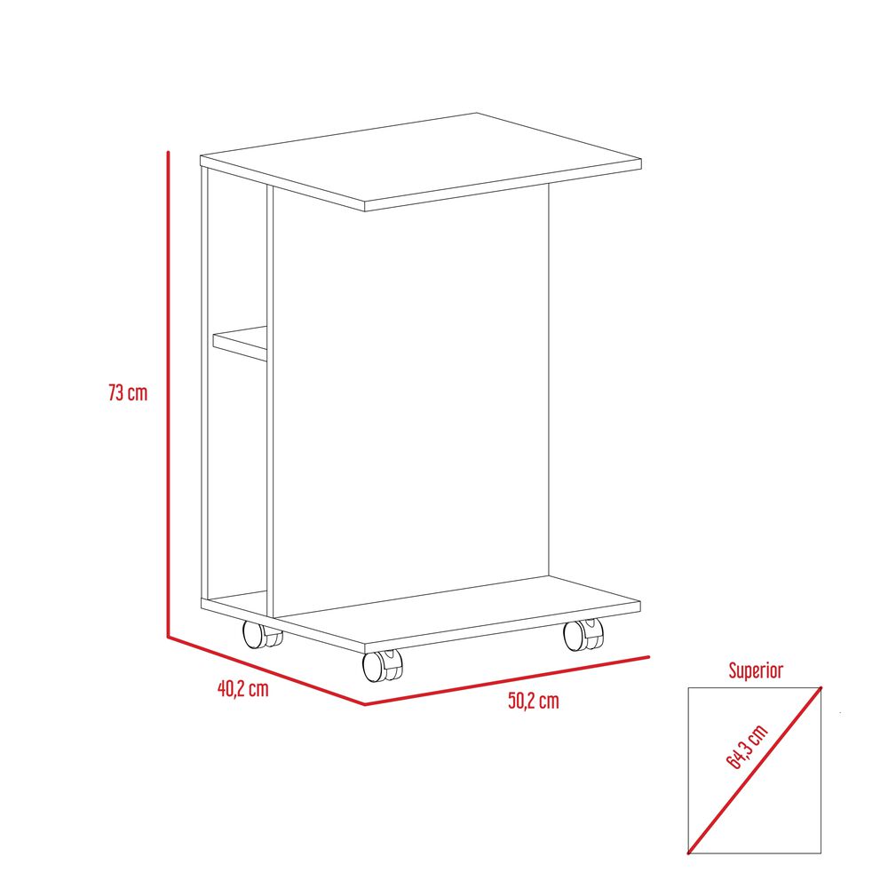 Escritorio Movil Con Ruedas 73x50,2x40,2 Cm Caf&eacute; Claro image number 6.0