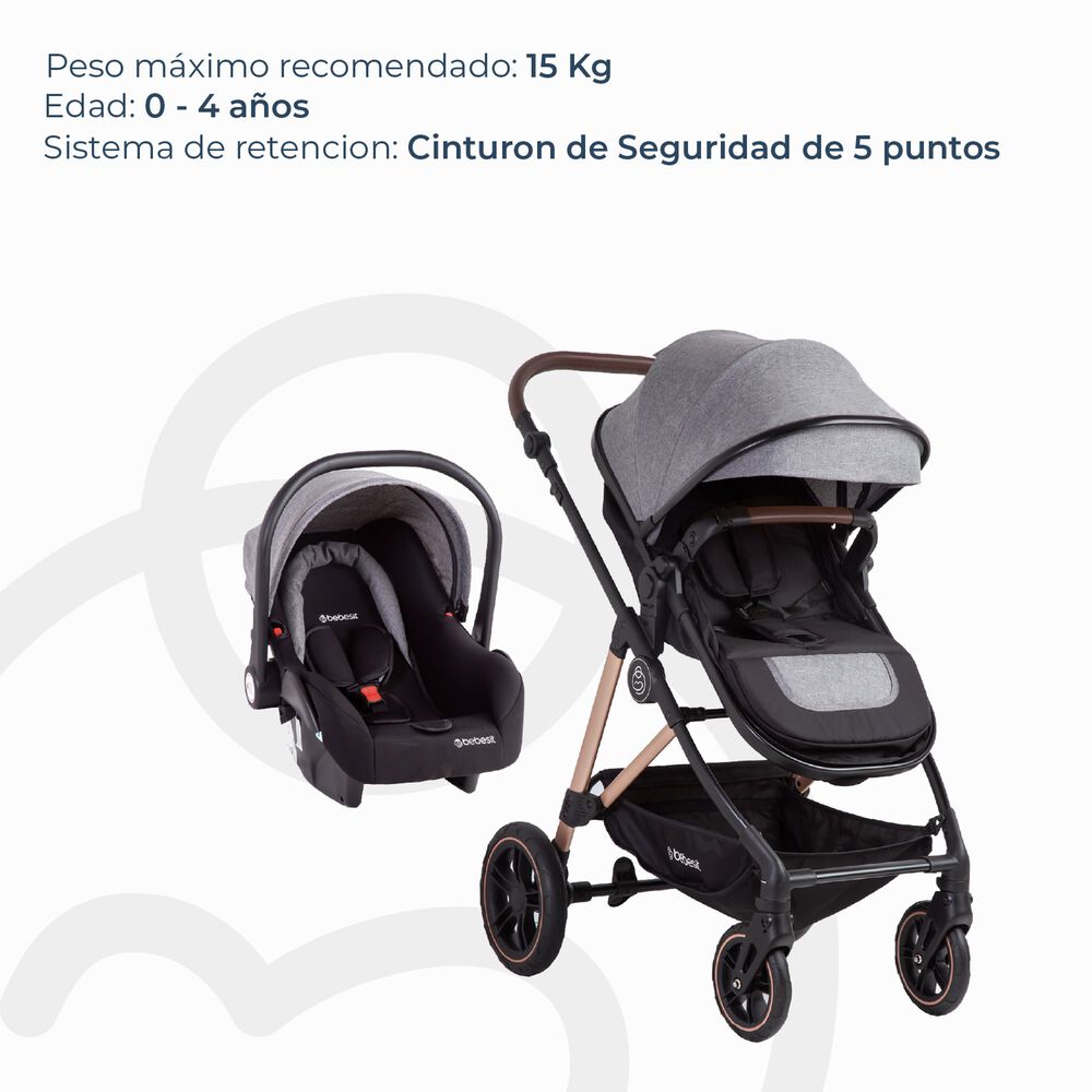Coche Cuna Travel System Neo Gris Bebesit image number 7.0