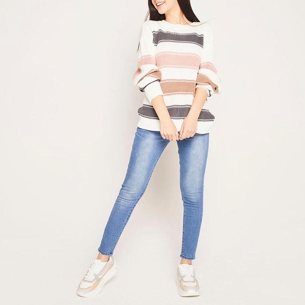Sweater Lineas Relaxed Fit Cuello Redondo Mujer Freedom image number 1.0