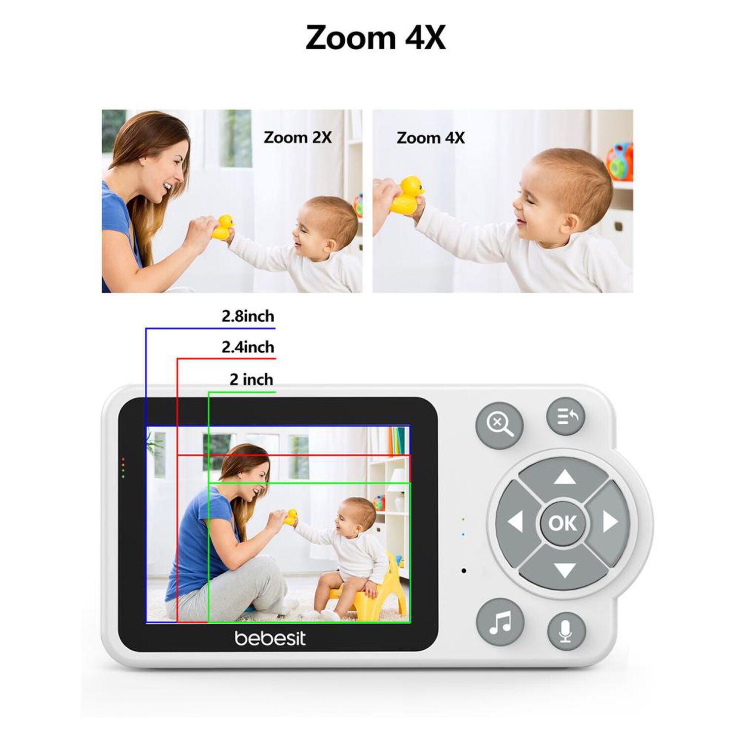Monitor Camara Bebesit Smartguard 2.0 4X Zoom Con Ruido Blanco image number 5.0