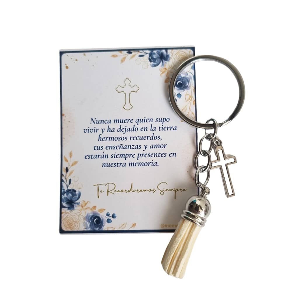 Recuerdos Encintados Condolencias 12 Llaveros + Tarjetas image number 0.0