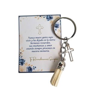 Recuerdos Encintados Condolencias 12 Llaveros + Tarjetas
