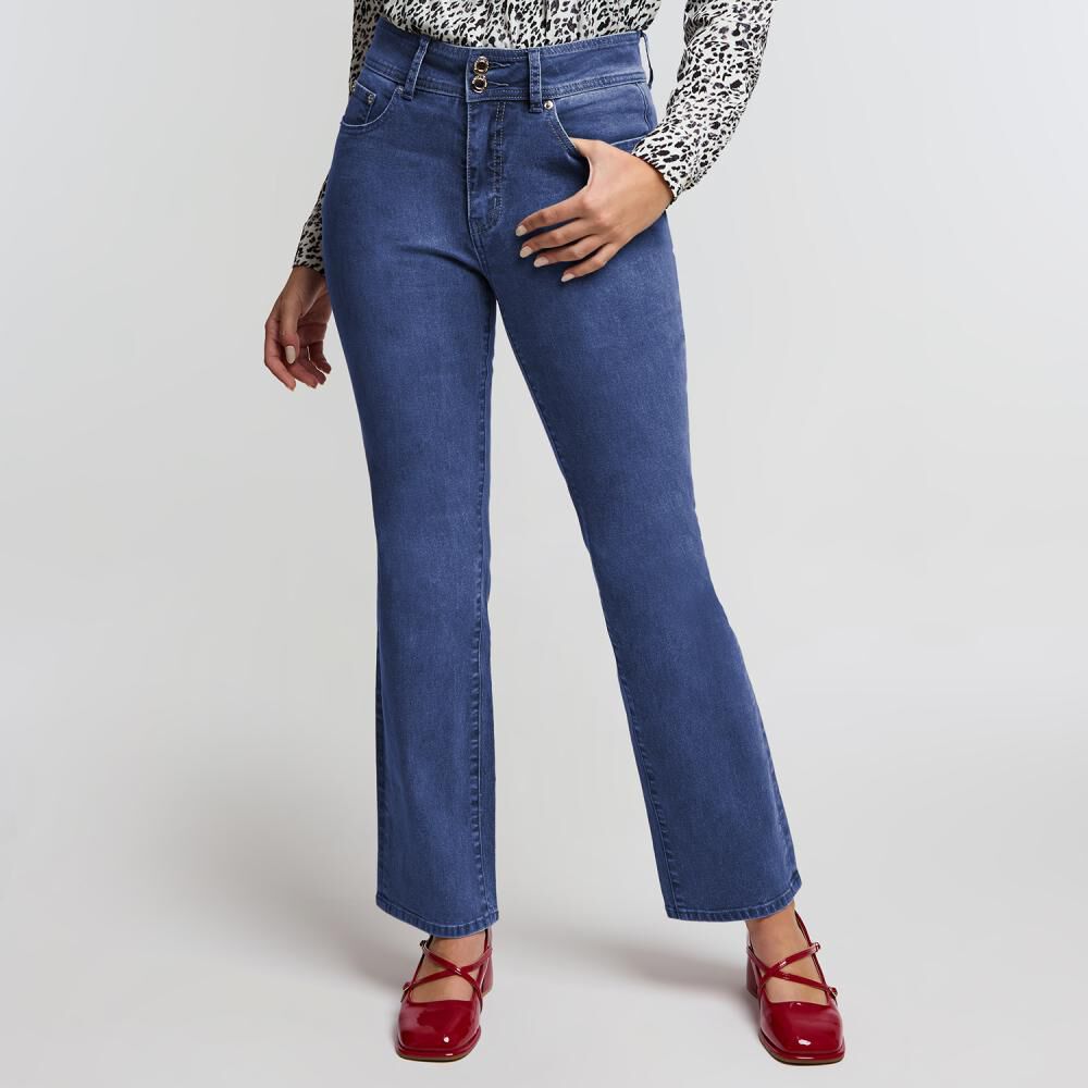 Jeans Tiro Alto Straight Push Up Mujer Kimera image number 0.0