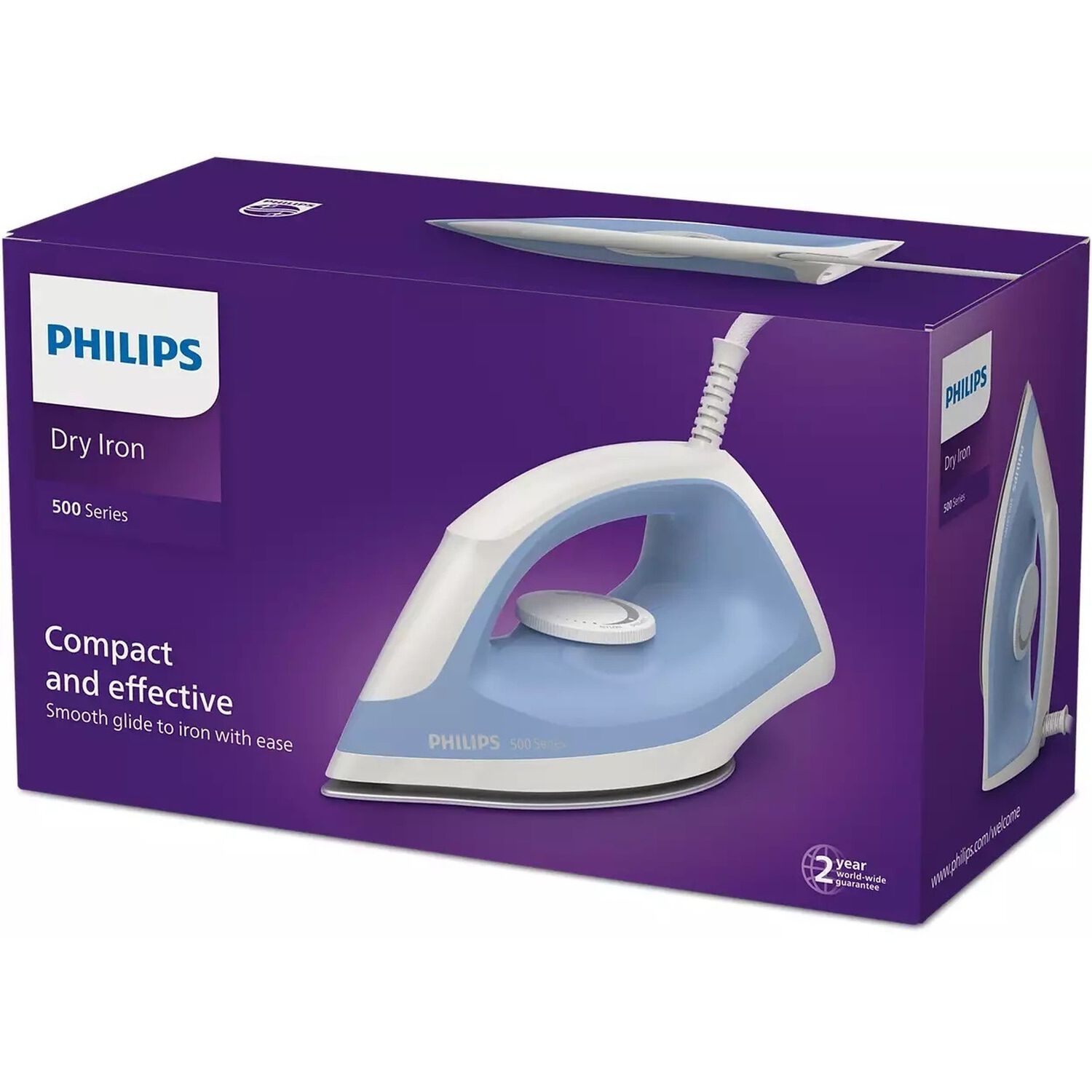 Placha Vapor Seca Philips Serie 500 Dry Iron Dst0520/20 Azul image number 6.0