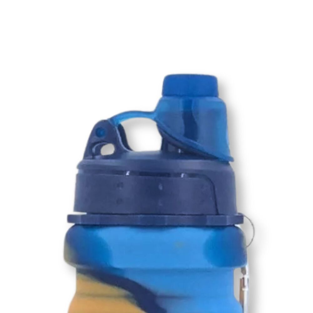 Botella Agua Para Niños Silicona Plegable Arcoiris 500ml Naranjo image number 2.0