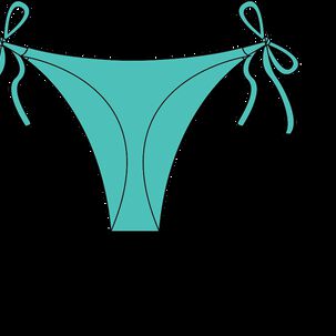 Bikini Calzón Colaless Con Amarras Turqueza