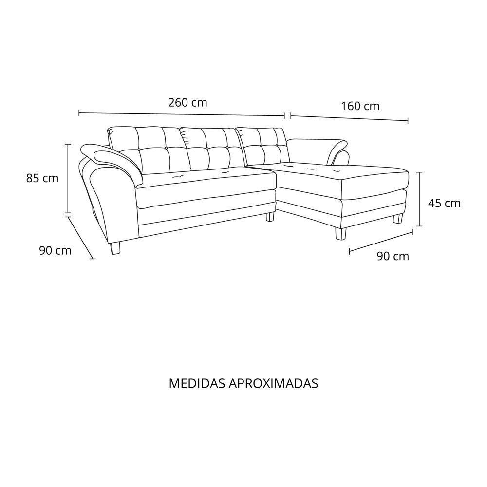 Sof&aacute; Seccional Living Factory New Samy Derecho / 4 Cuerpos image number 8.0