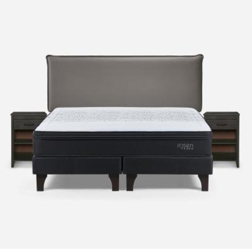 Cama Europea Rosen Tempo / King / Base Dividida + Set De Maderas Maurice Gris image number 6.0