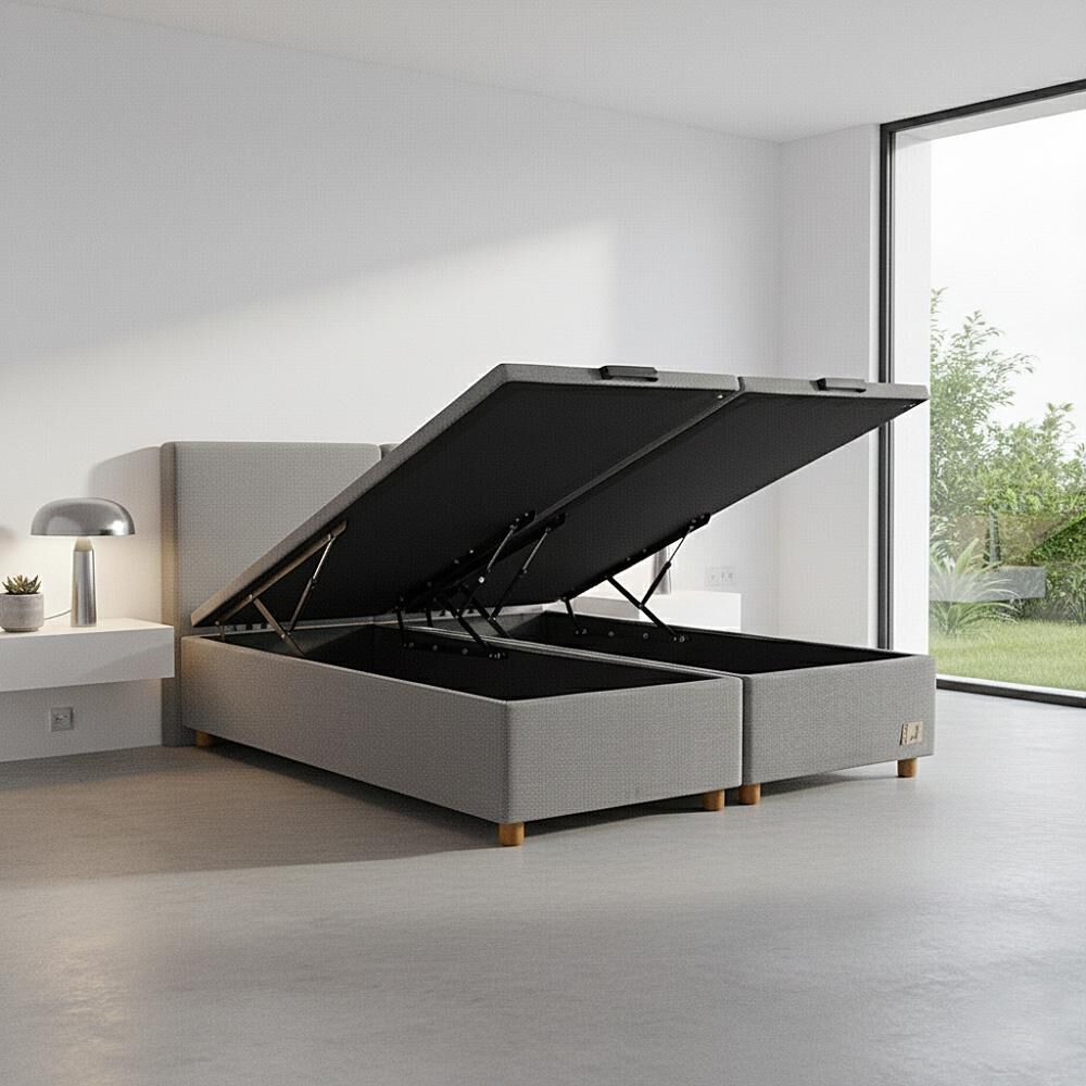 Base Cama Mons Ba&uacute;l 200 Bd Gris / 2 Plazas / Base Dividida image number 0.0