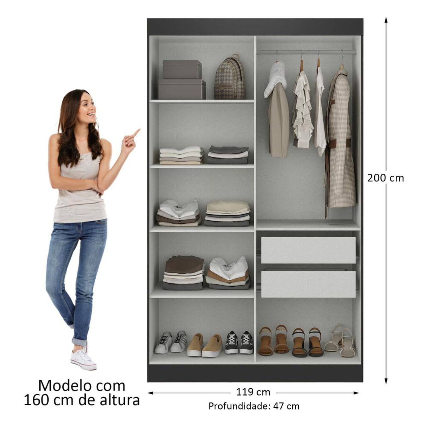 Cl&oacute;set Di Poretti Design Closet Paris / 4 Puertas / 2 Cajones image number 2.0