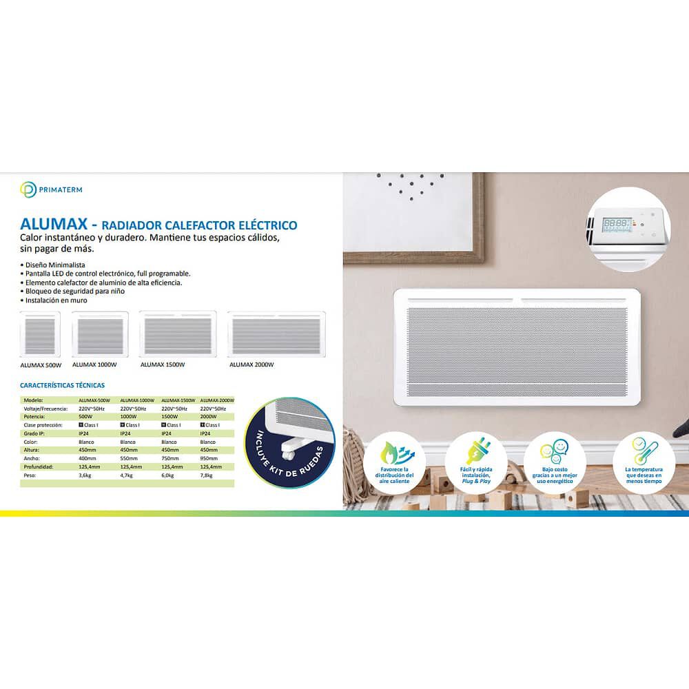 Estufa Calefactor El&eacute;ctrico Alumax 500w Primaterm image number 5.0