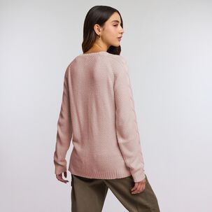 Sweater Trenzado Manga Larga Cuello Redondo Mujer Freedom