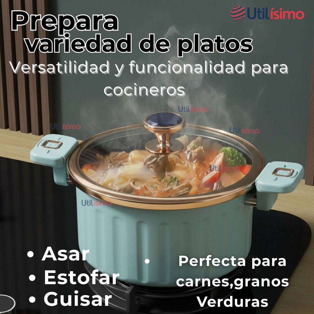 Olla De Micro Presión Esmalte Antiadherente Capacidad 12 Litros Color Azul image number 5.0