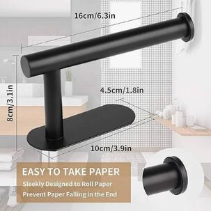 Porta De Papel Higi&eacute;nico Acero Inoxidable Negro