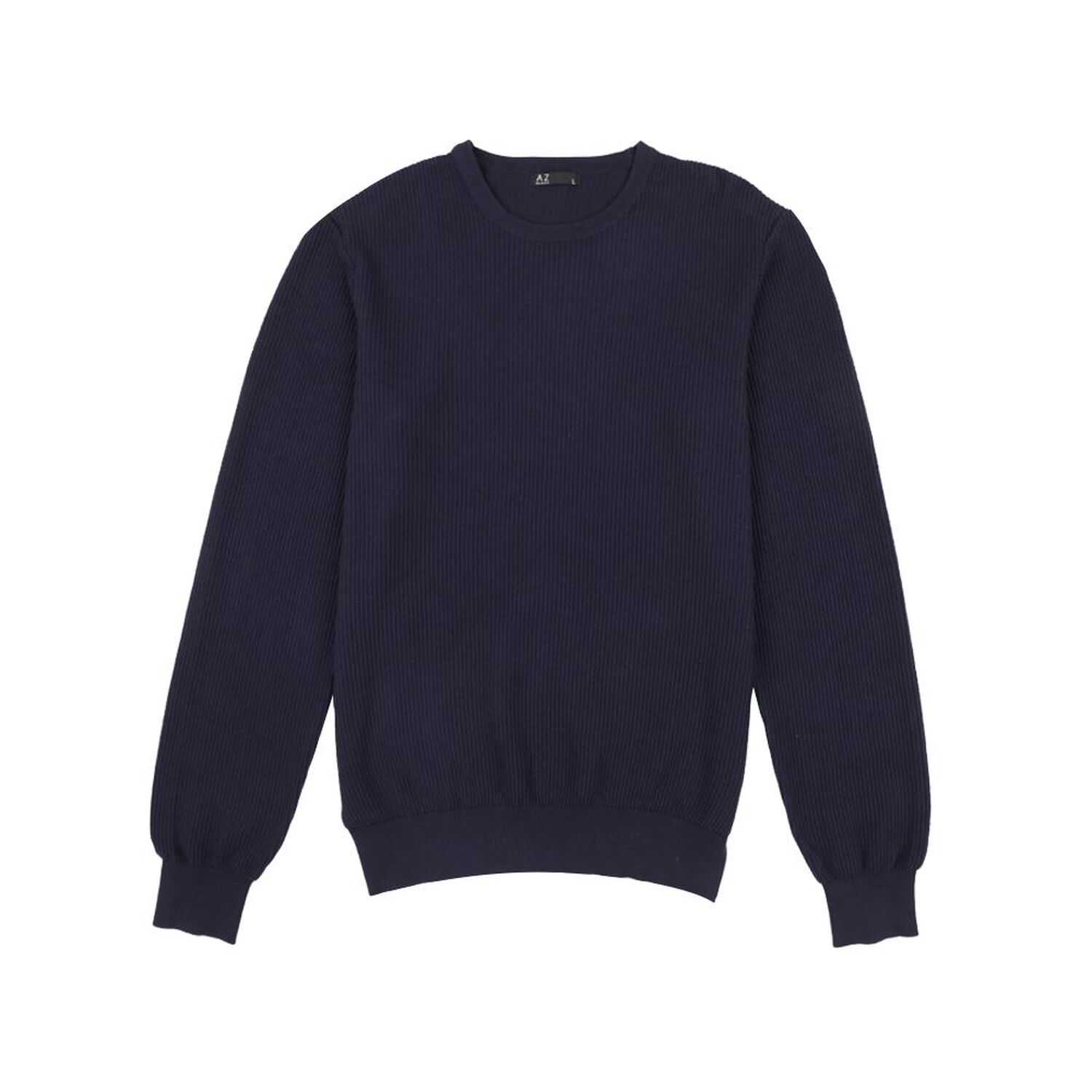 Sweater Liso Regular Manga Larga Cuello Redondo Hombre Az Black image number 0.0