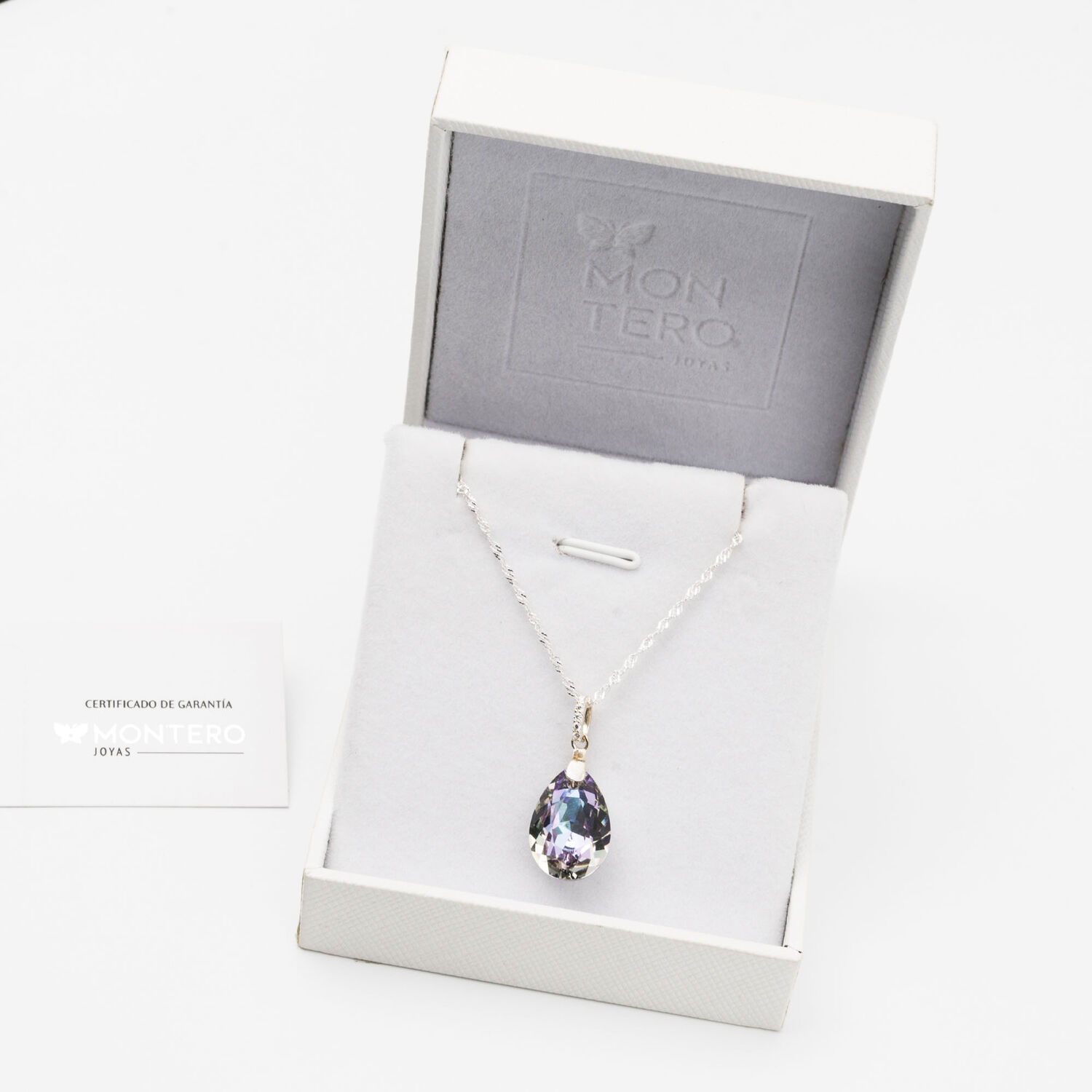 Collar Capricho Plata Italiana 925 Y Cristal Genuino Vitral Light image number 2.0