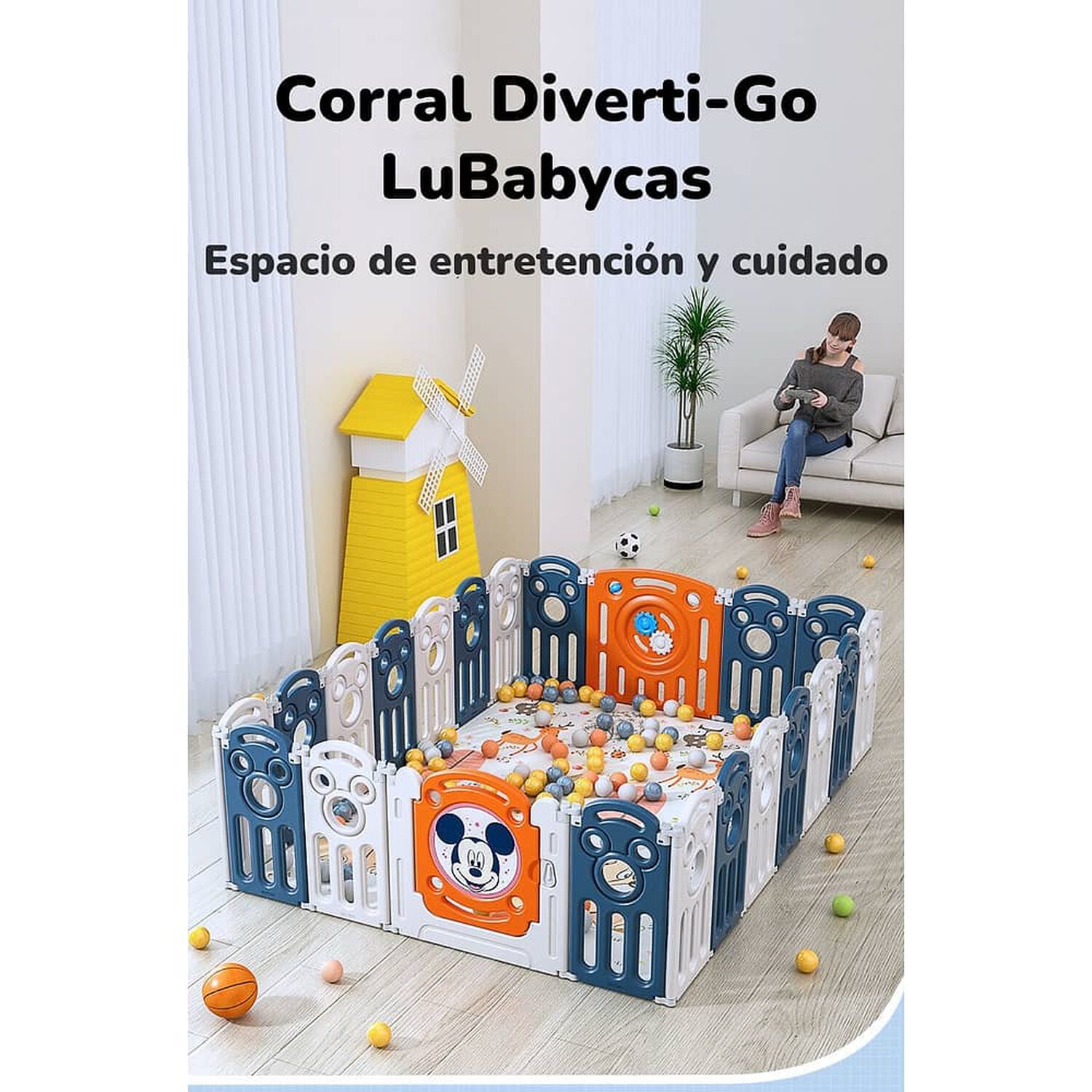 Corral 1.2*1.8m Naranjo Con Alfombra Lubabycas image number 5.0