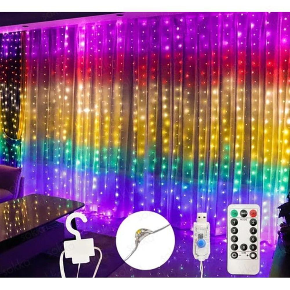 Cortinas Serie Luces 300 Led Decorativas Usb 8 Modelo 3x2.8m image number 8.0