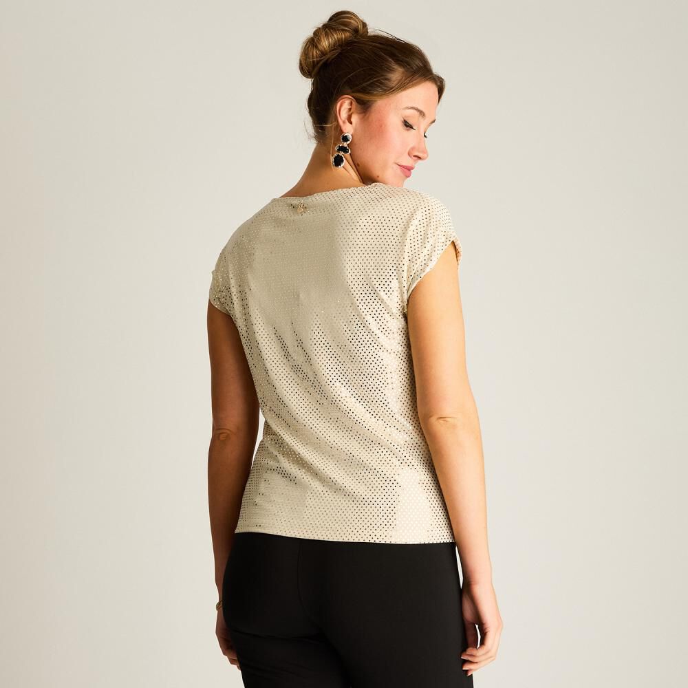 Polera Lentejuela Fantasia Y Lurex Manga Corta Cuello V Mujer Lorenzo Di Pontti image number 2.0