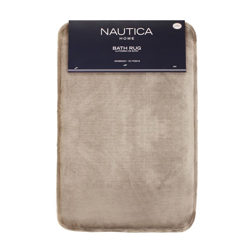 Alfombra De Ba&ntilde;o Nautica Home Flannel 40x60cm Antideslizante Beige image number 0.0