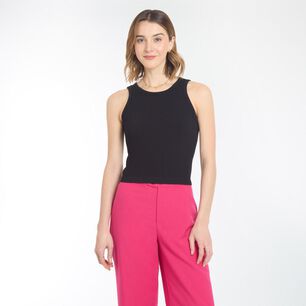 Polera Crop Sin Costuras Sin Mangas Cuello Redondo Mujer Freedom