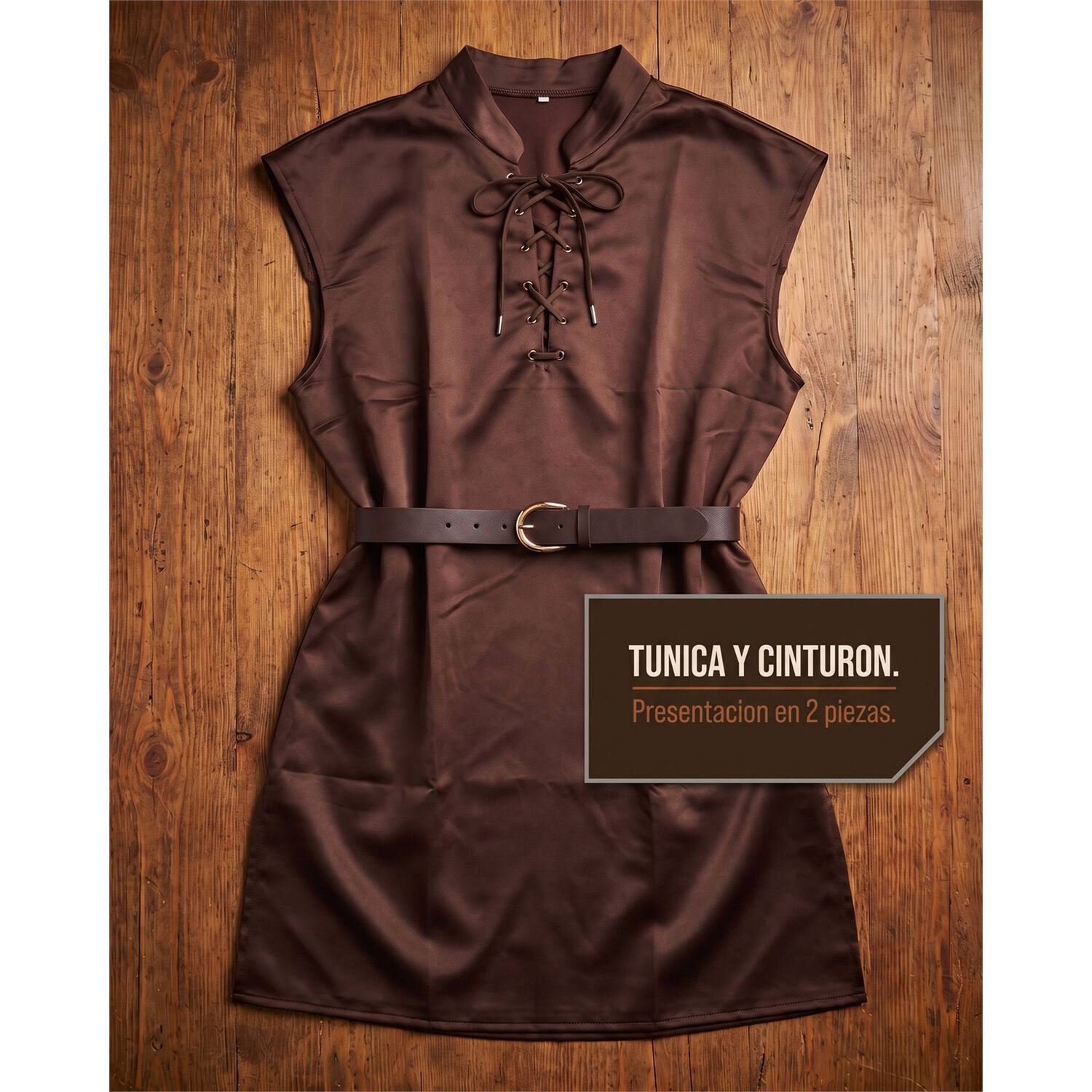 Traje Vestido T&uacute;nica Disfraz Medieval Celta Vikingo image number 55.0