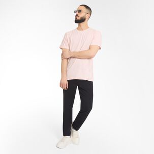 Polera Lisa Manga Corta Cuello Redondo Hombre Az Black