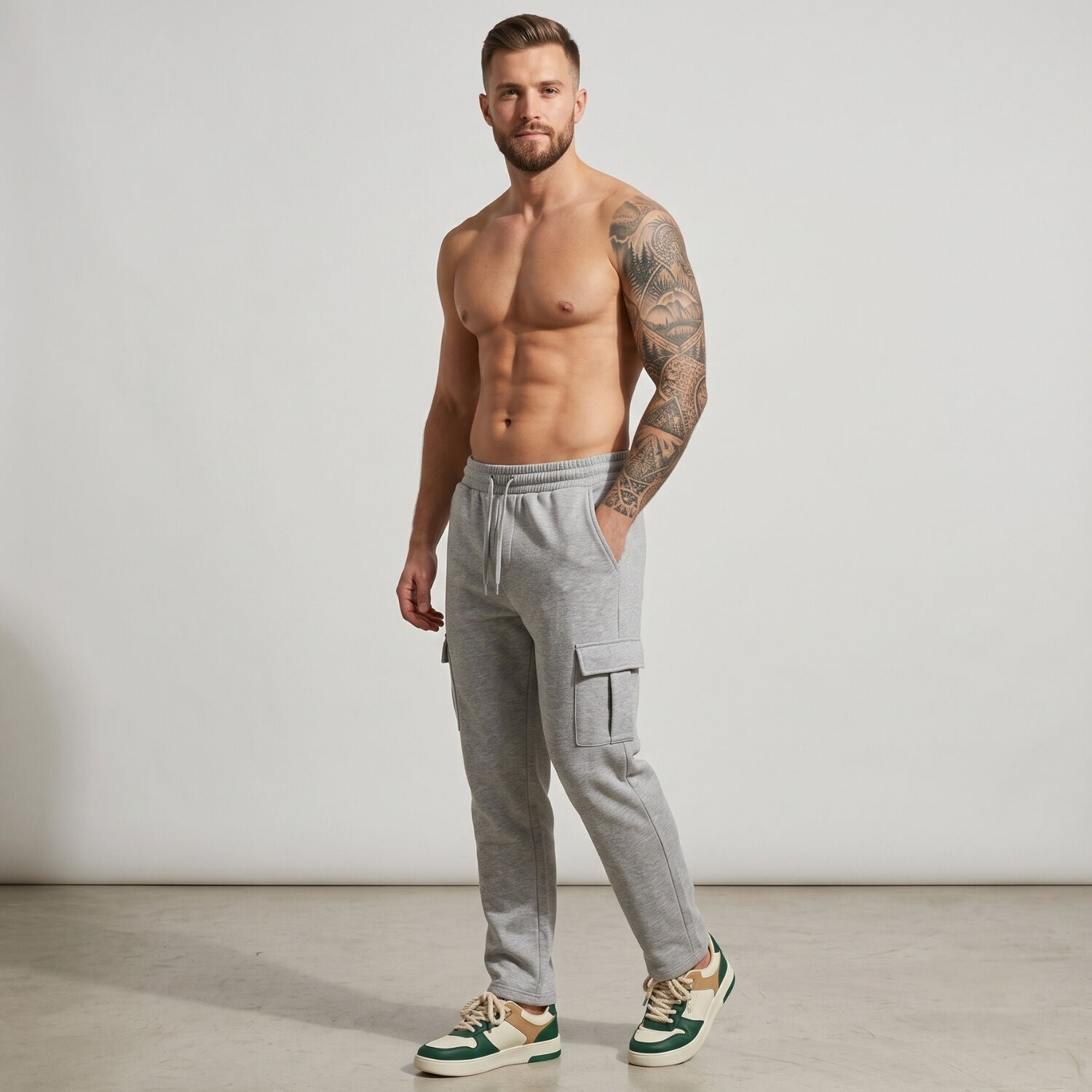 Pantalon Buzo Cargo Forro Polar Hombre image number 1.0
