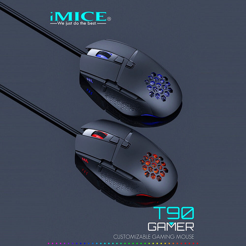 Mouse Gamer Premium Imice T90 7200 Dpi Rgb Shooter image number 6.0
