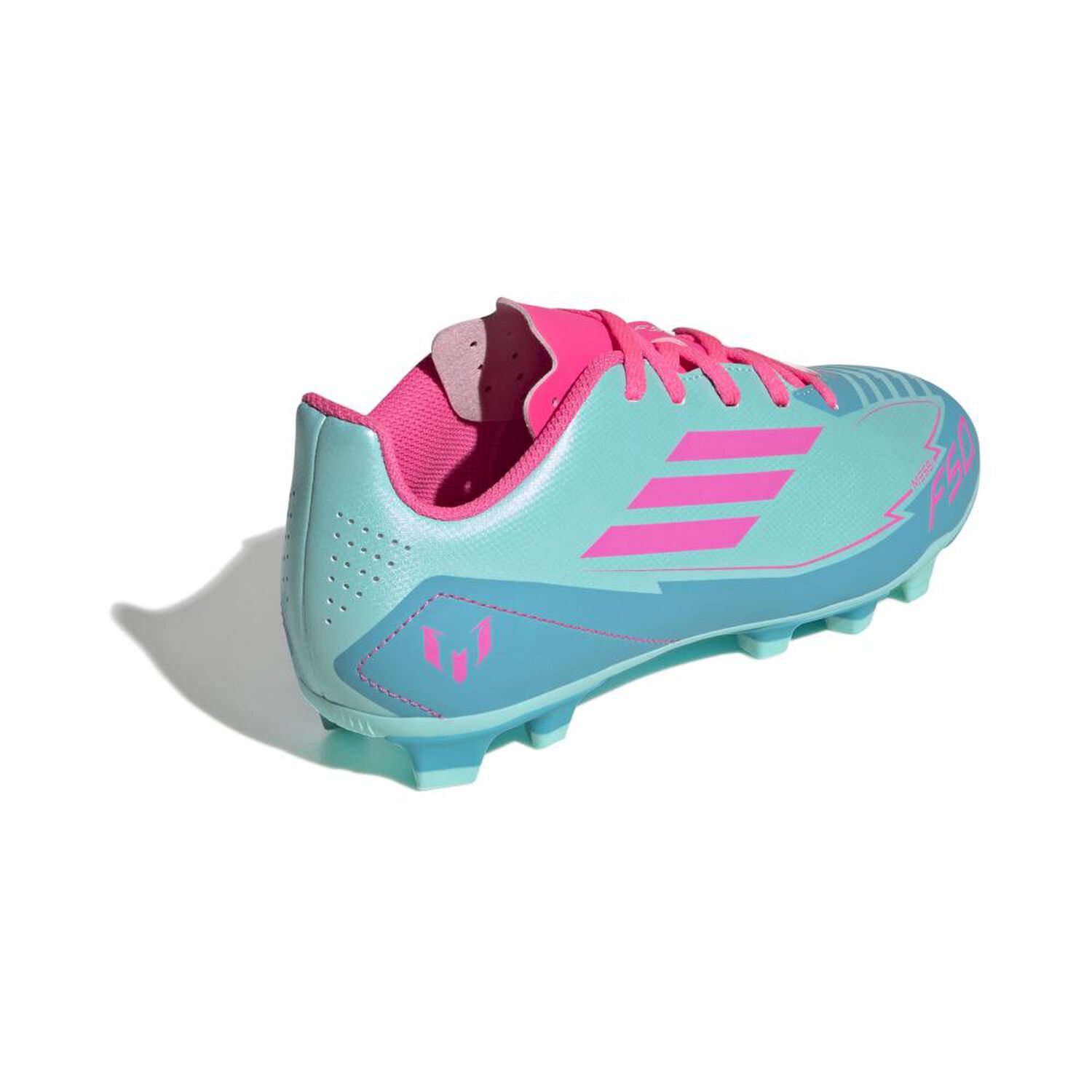 Zapato De F&uacute;tbol Ni&ntilde;o Adidas F50 Club Fg/mg J Messi Agua Marina image number 2.0