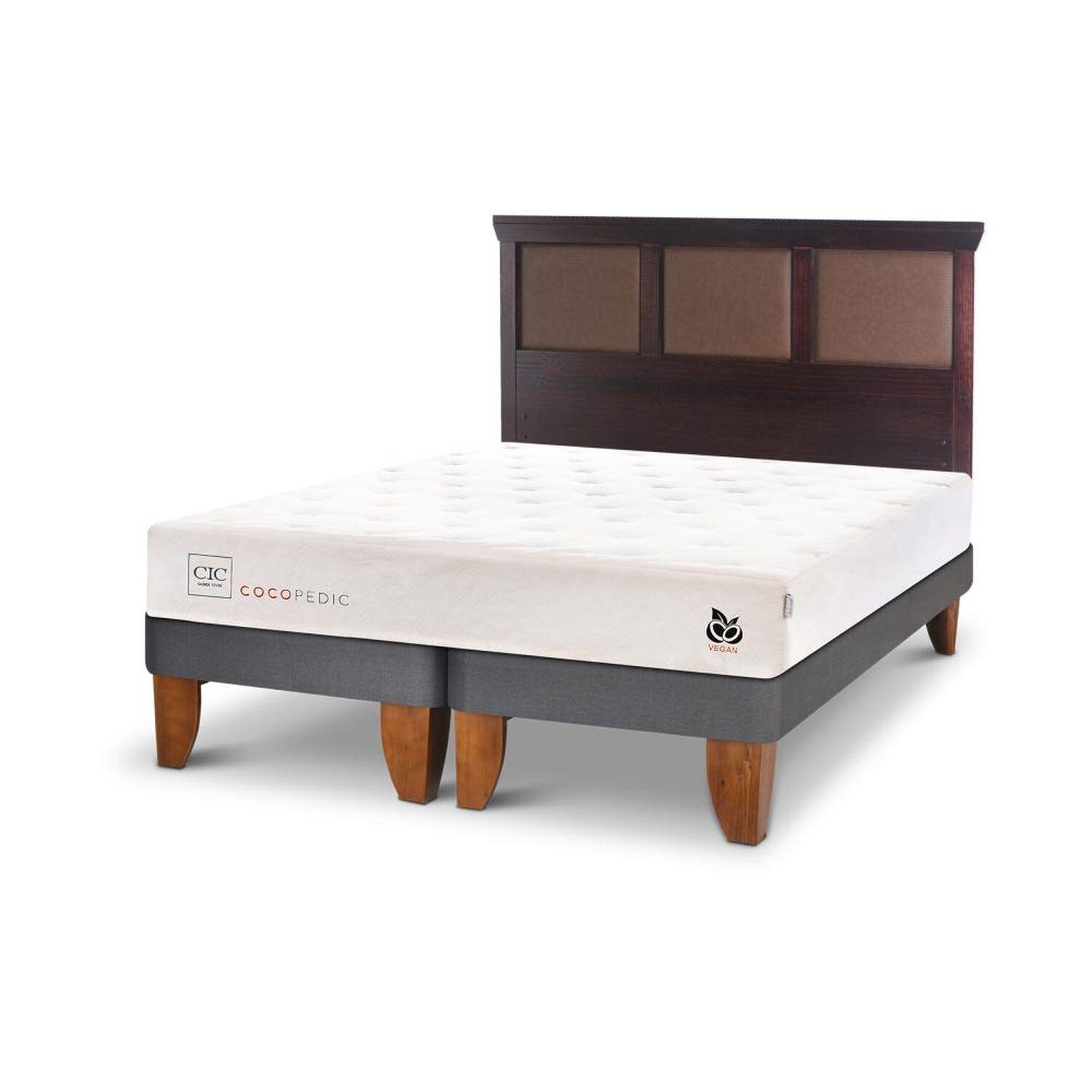 Cama Europea Cic Cocopedic / 2 Plazas / Base Dividida + Respaldo image number 1.0