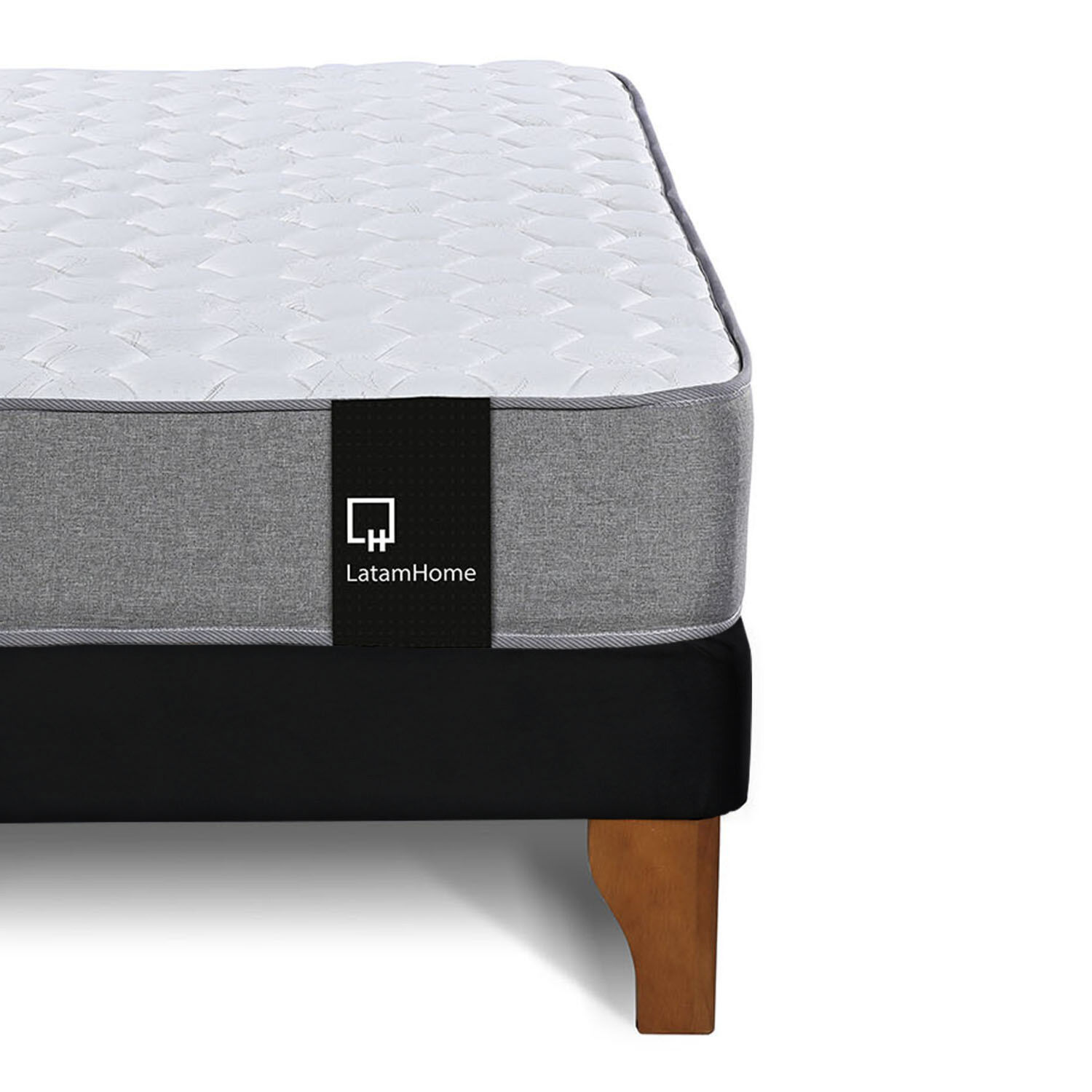 Cama Europea Zen Best Tela Velvet Negro 2 Plazas image number 5.0