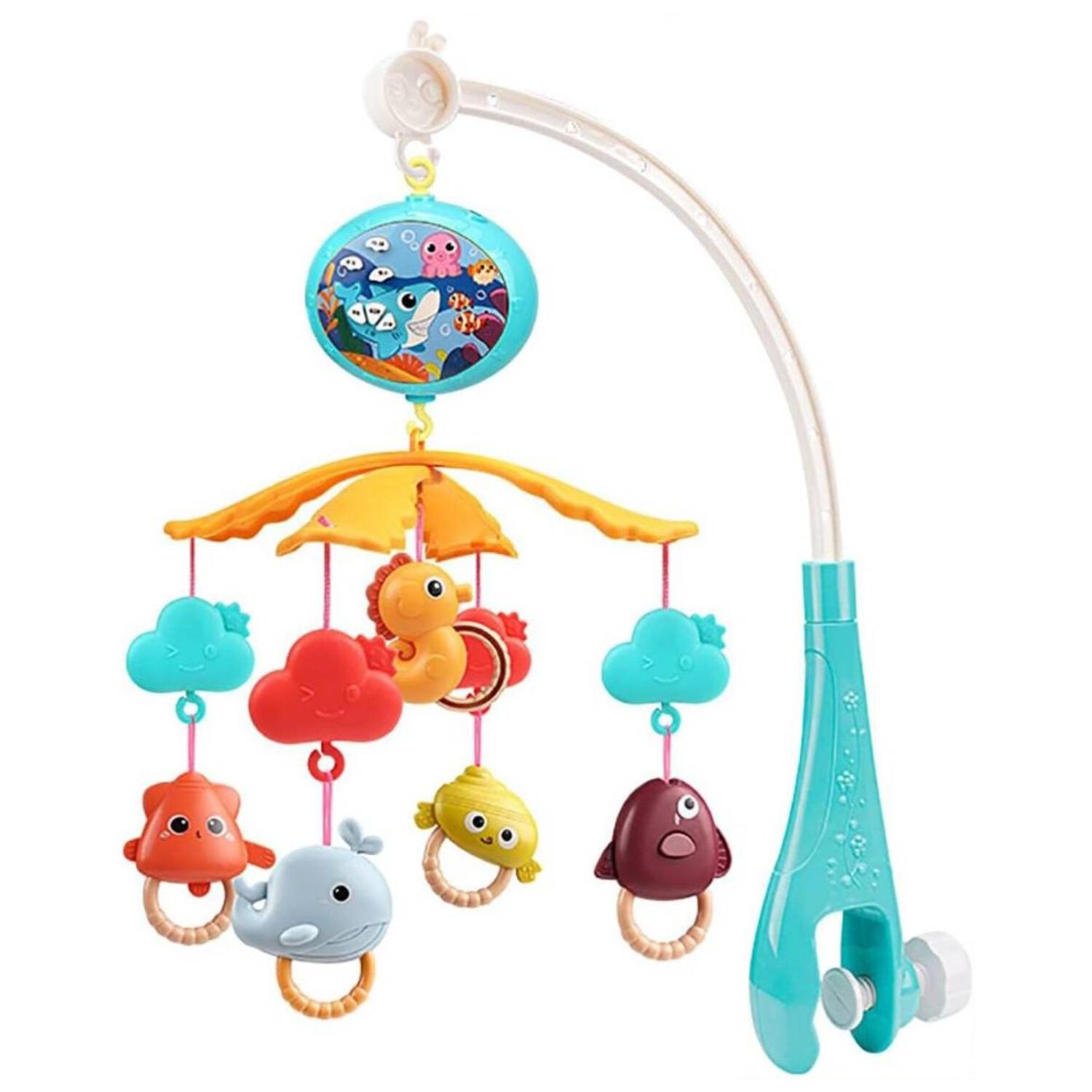 Juguete Movil Sonajero Infantil Con Luz Y Sonido Acuatico Celeste image number 0.0
