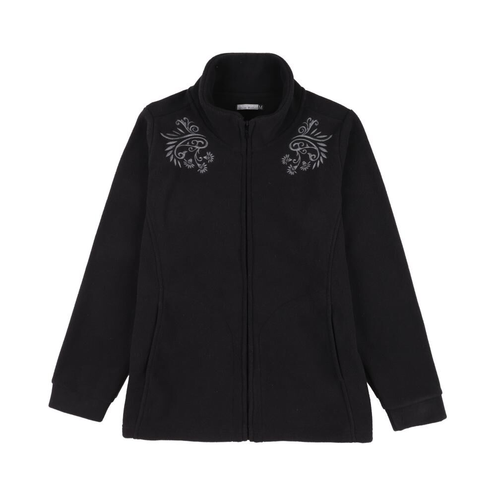 Poler&oacute;n Polar Bordado De Flores Cuello Alto Mujer Lesage image number 0.0