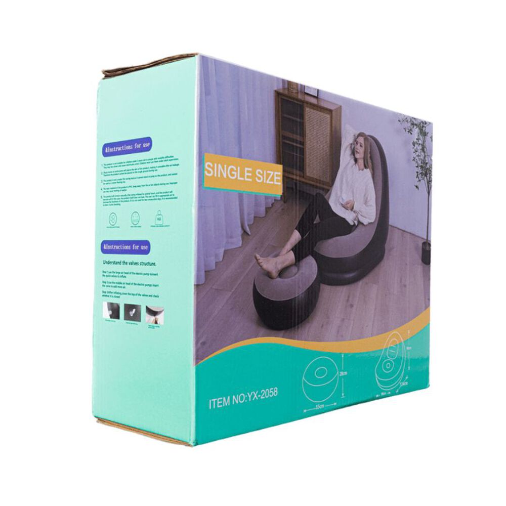 Sofa Con Reposa Pies Inflable Puff Sillon Portatil image number 3.0